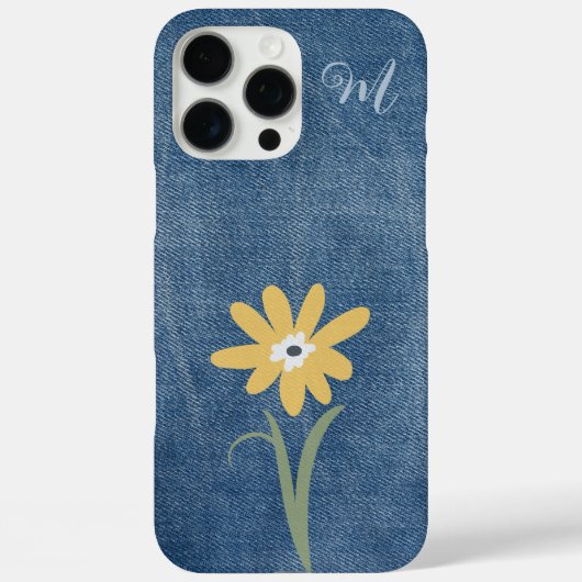Denim Look Daisy Monogram Case-Mate iPhone Case Case-Mate iPhoneケース (裏面)