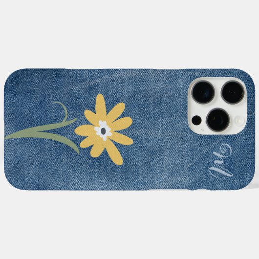 Denim Look Daisy Monogram Case-Mate iPhone Case iPhoneケース (裏面 (横))