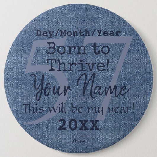 Denim Look PersonalizableボタンHAMbyWG 缶バッジ (正面)