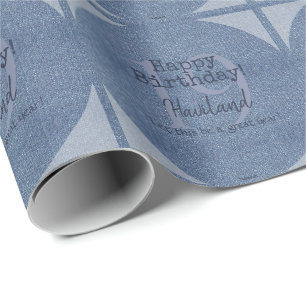 Denim Look Personalizable GiftWrap HAMbyWG ラッピングペーパー
