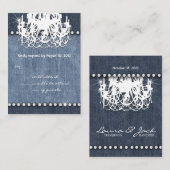 Denim n Diamondsの応答結婚カードシャンデリア エンクロージャーカード (正面/裏面)