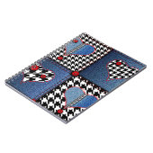 Denim Patchwork：シームレスなファブリックパターン ノートブック (左側)