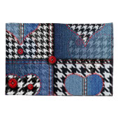Denim Patchwork:シームレスなファブリックパターン 枕カバー (裏面)