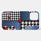 Denim Patchwork：シームレスなファブリックパターン Case-Mate iPhoneケース (裏面 (横))