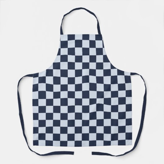 Denim rinse checkerboard pattern エプロン (正面)