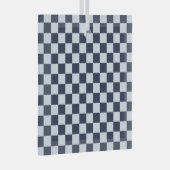 Denim rinse checkerboard pattern ガラスオーナメント (正面右)