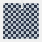 Denim rinse checkerboard pattern ガラスオーナメント (裏面)