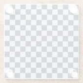Denim rinse checkerboard pattern ガラスコースター (裏面)