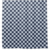 Denim rinse checkerboard pattern シャワーカーテン (正面)