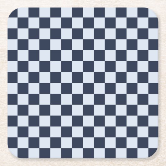 Denim rinse checkerboard pattern スクエアペーパーコースター (正面)