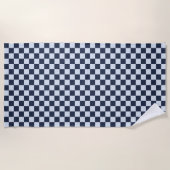 Denim rinse checkerboard pattern ビーチタオル (正面)