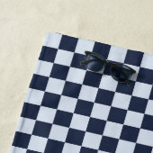 Denim rinse checkerboard pattern ビーチタオル (インサイチュ)