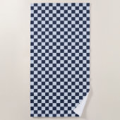 Denim rinse checkerboard pattern ビーチタオル (正面)