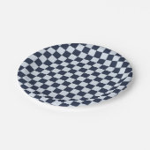 Denim rinse checkerboard pattern ペーパープレート (アングル)