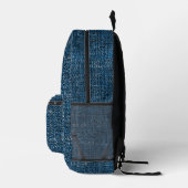 Denim Style Backpack with Unique Print プリントバックパック (右)