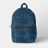 Denim Style Backpack with Unique Print プリントバックパック (正面)