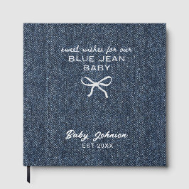 Denim Style Blue Jean Baby Shower Guestbook, Best  ゲストブック