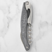 Denim Texture Bride Groom Black and White ソムリエナイフ (裏面)