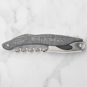 Denim Texture Bride Groom Black and White ソムリエナイフ (裏面)