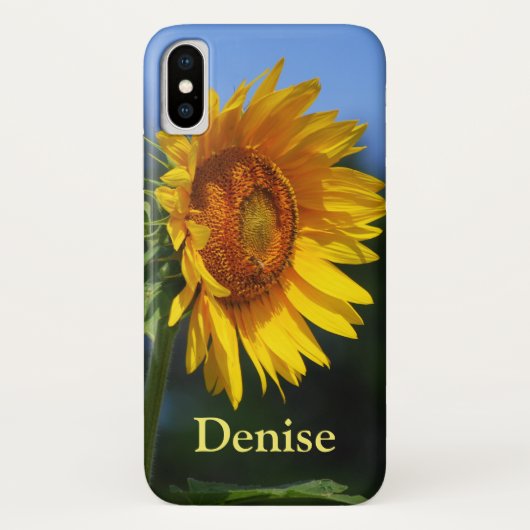 Denise、Big Sunflower (任意の名前にパーソナライズ) Case-Mate iPhoneケース (裏面)