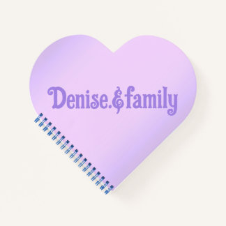 Denise.&familyピンクラベンダーハート ノートブック