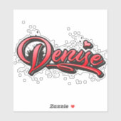 Denise red Heart Graffiti Aufkleber Sticker シール (シート)