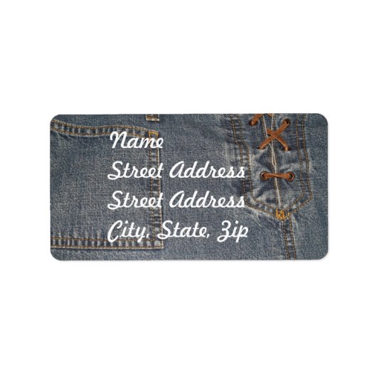 Denium Fabric Background Address Sticker ラベル (正面)
