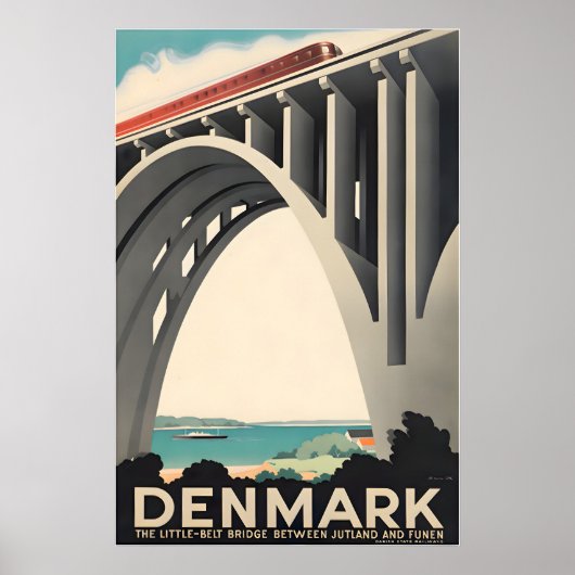 Denmark Art Jutland Print Funen Travel Poster ポスター (正面)