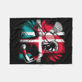 Denmark Badminton Player Proud Patriot Athlete  フリースブランケット (正面(横))