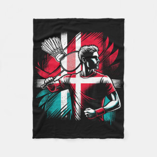 Denmark Badminton Player Proud Patriot Athlete  フリースブランケット