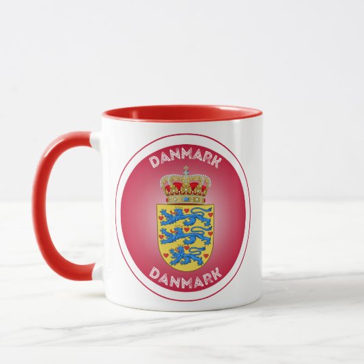 Denmark Coat of Arms Circle Shape  マグカップ (左)