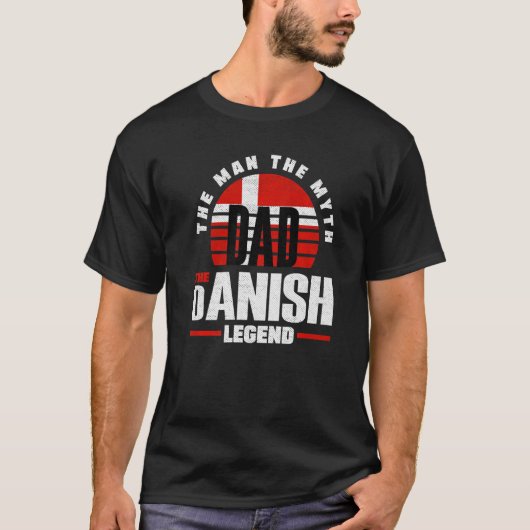 Denmark Danish Denmark Flag Father Tシャツ (正面)