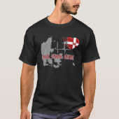 Denmark Danmark Hygge Heartbeat ECG Tシャツ (正面)