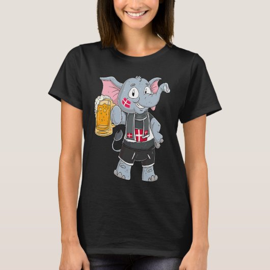 Denmark fan elephant tシャツ (正面)