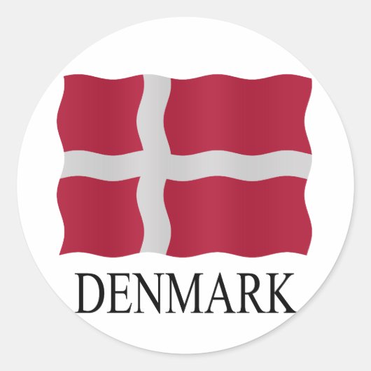 Denmark flag ラウンドシール (正面)