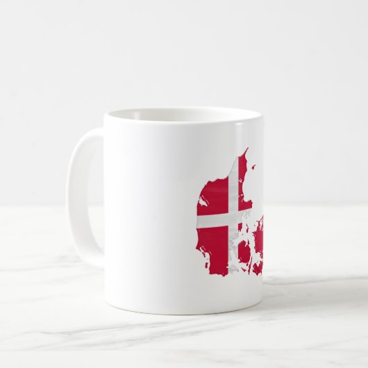 Denmark flag and map コーヒーマグカップ (正面左)