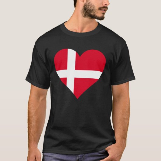 Denmark Flag Heart Denmark Gifts Love Denmark Tシャツ (正面)