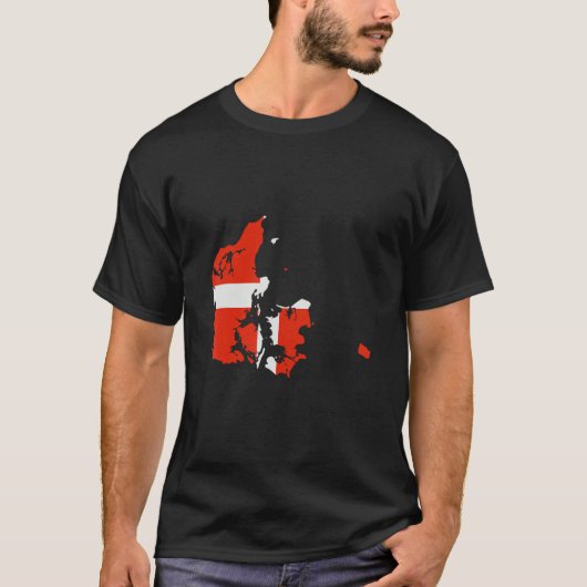 Denmark flag in Denmark outline Denmark Tシャツ (正面)