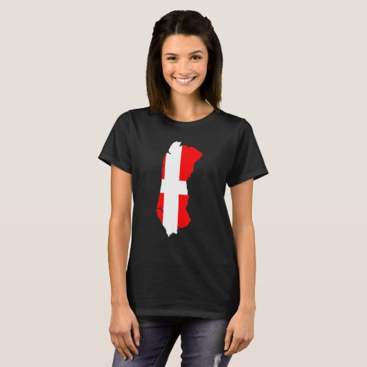 Denmark flag in Römö outline Römö Tシャツ (正面フル)