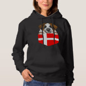 Denmark Flag St Bernard Dog In Pocket パーカ (正面)
