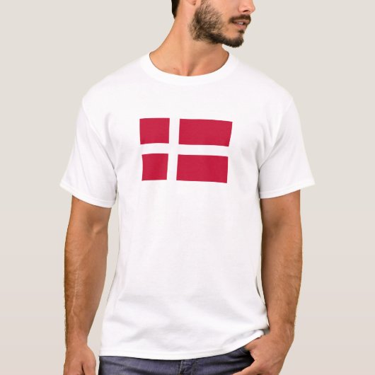 Denmark Flag T-Shirt, Patriotic T-Shirts, Tシャツ (正面)