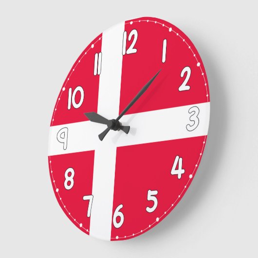 Denmark Flag Wall Clock – Patriotic Danish Decor ラージ壁時計 (傾斜)