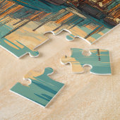 Denmark Illustration Travel Art Vintage ジグソーパズル (側面)