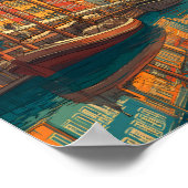 Denmark Illustration Travel Art Vintage ポスター (角)