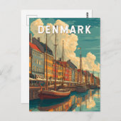 Denmark Illustration Travel Art Vintage ポストカード (正面/裏面)
