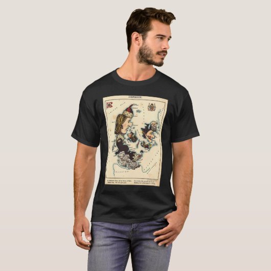 Denmark Illustrative Map Tシャツ (正面フル)