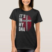 Denmark It's In My DNA Cute Danish Fingerprint Fla Tシャツ (正面)