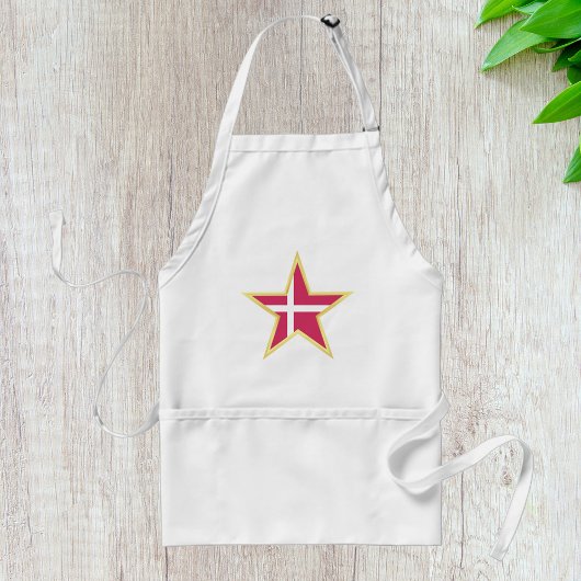Denmark National Flag Star Shape スタンダードエプロン