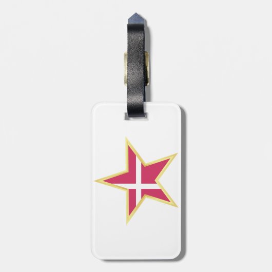 Denmark National Flag Star Shape ラゲッジタグ (裏面縦)