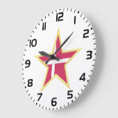 Denmark National Flag Star Shape ラージ壁時計 (傾斜)